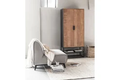 Schrank Cosmo Teak Metall 180x80 cm