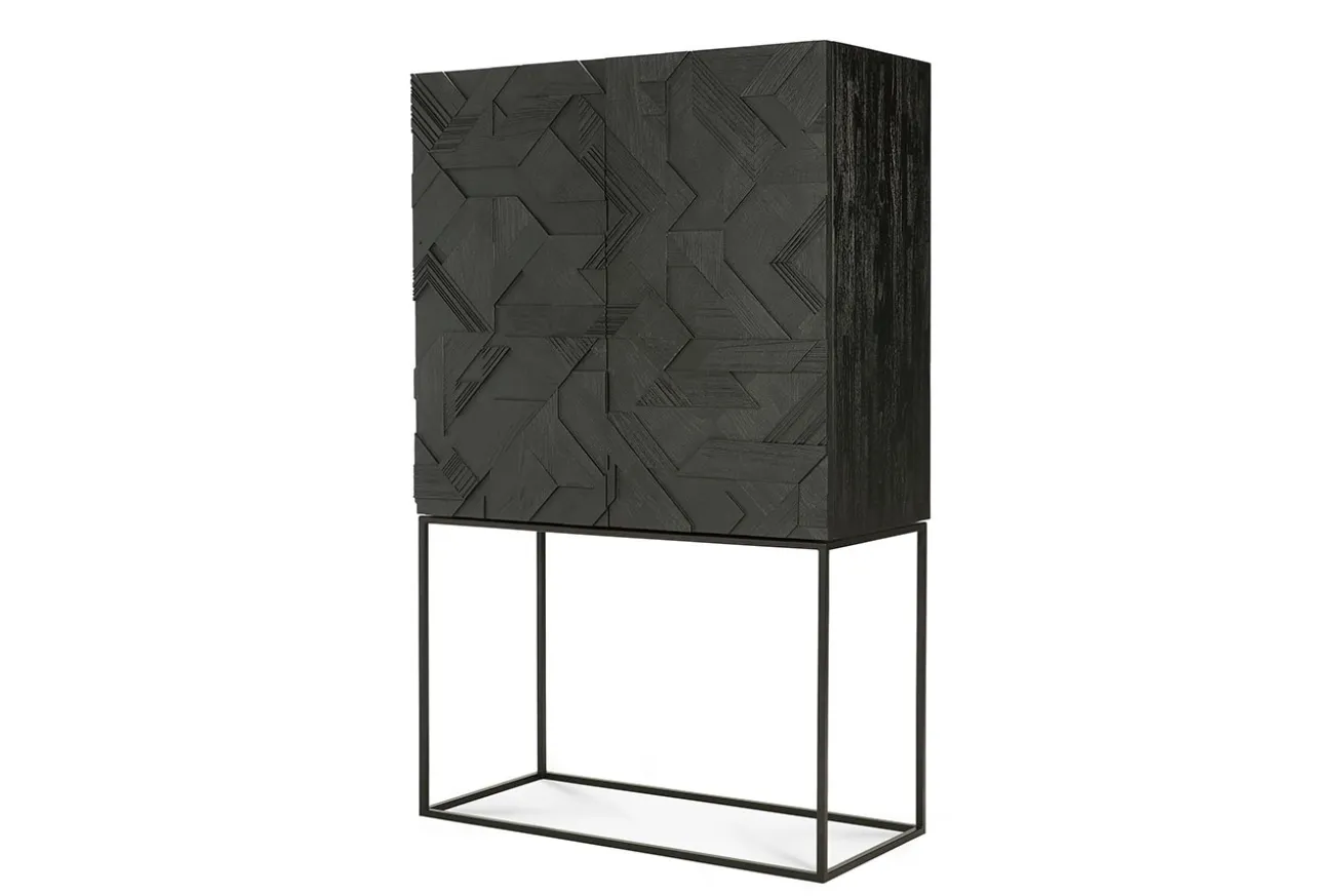 Schrank Graphic Teak massiv H 160 cm