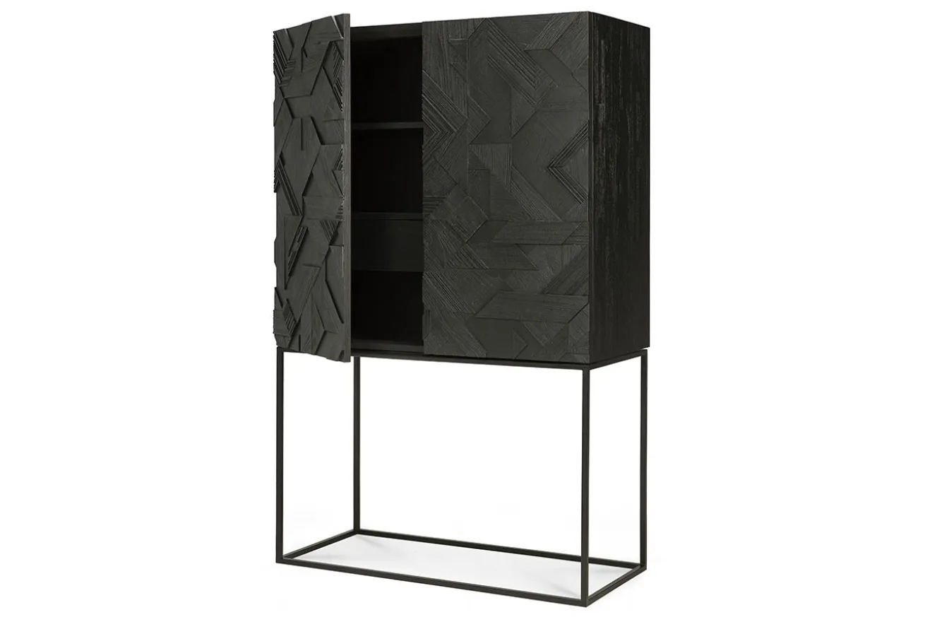 Schrank Graphic Teak massiv H 160 cm