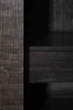 Schrank Grooves Teak Metall H 162 cm