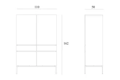 Schrank Ligna Eiche natur H 162 cm