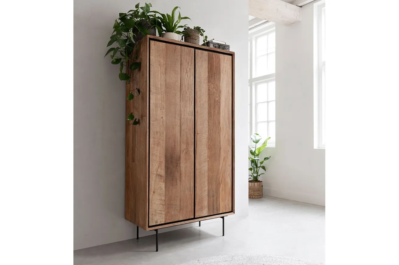 Schrank Metropole Teak Metall 180x90 cm