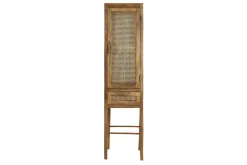 Schrank Nele Teak Holz Rattan H 180 cm