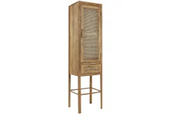 Schrank Nele Teak Holz Rattan H 180 cm