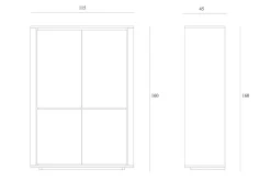Schrank Shadow Eiche massiv H 160 cm