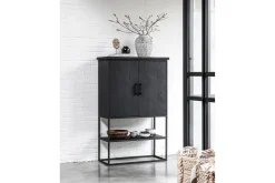 Schrank Timeless Black Teak schwarz B 90 cm