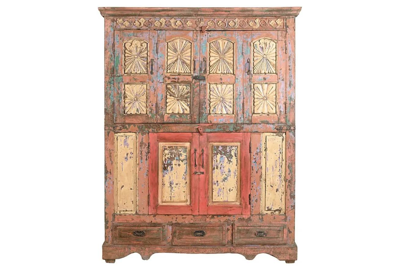 Schrank Vintage braun bunt