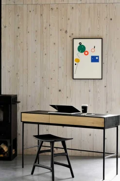 Schreibtisch Blackbird Eiche massiv B 127 cm