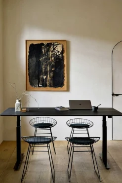 Schreibtisch Bok höhenverstellbar schwarz B 140 cm