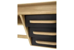 Schreibtisch Origami Eiche schwarz B 135 cm