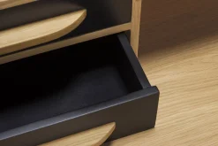 Schreibtisch Origami Eiche schwarz B 135 cm