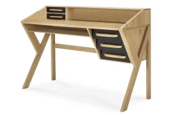 Schreibtisch Origami Eiche schwarz B 135 cm