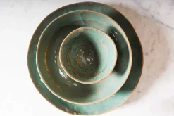 Schüssel Steingut seegrün D 20 cm