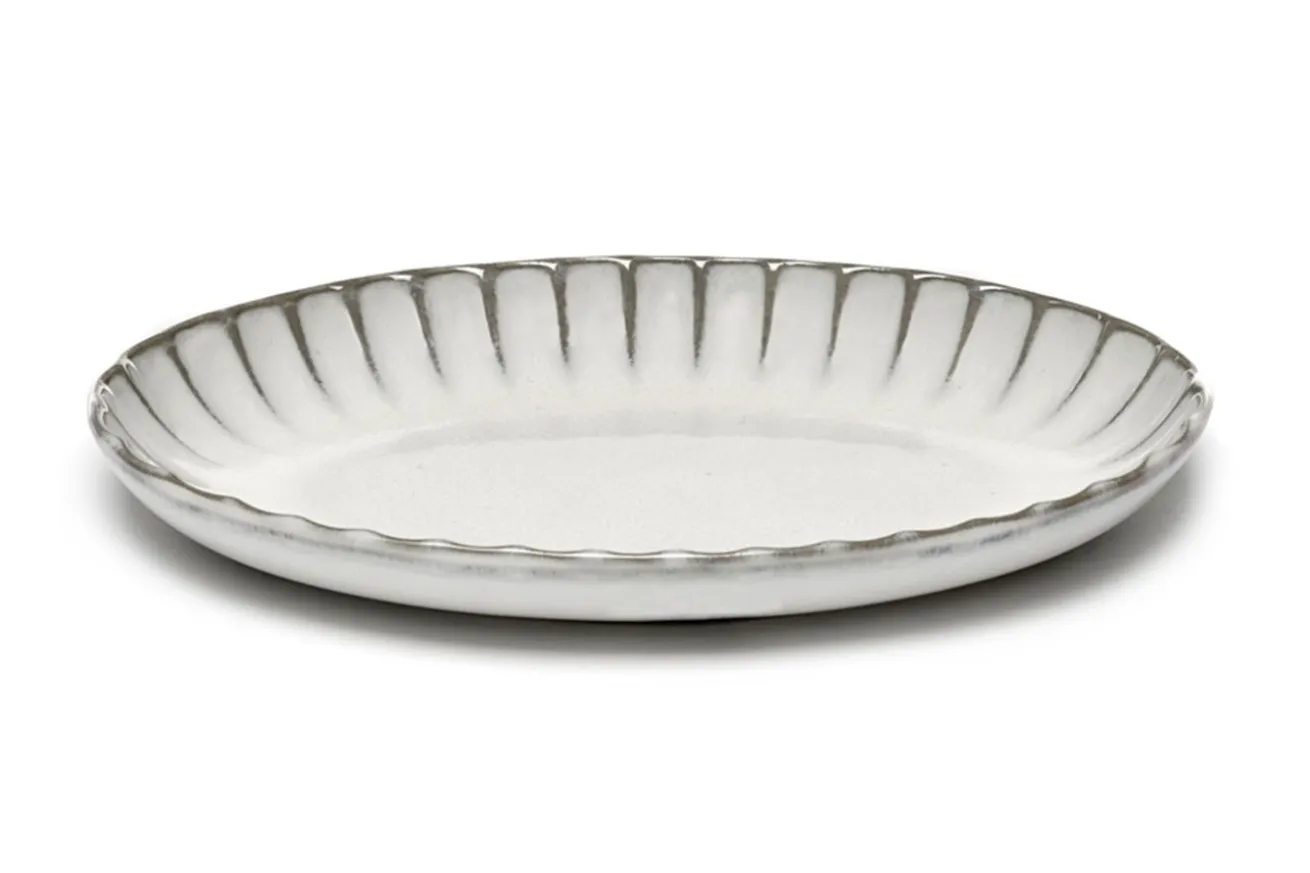 Servierschale Inku oval weiss gross