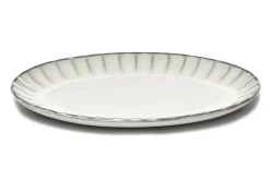 Servierteller Inku oval weiss klein
