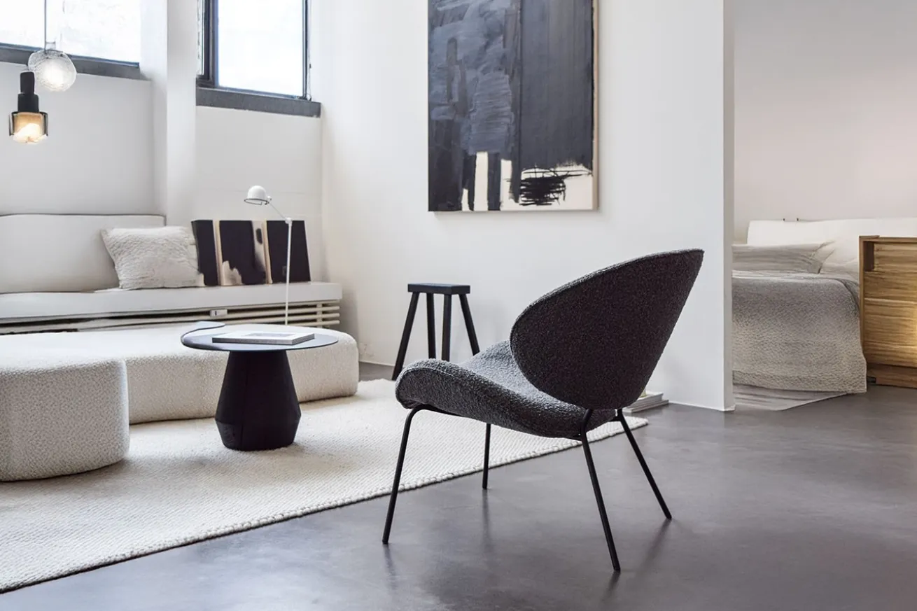 Sessel Alvaro Lounge Bouclé grau