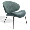 Sessel Alvaro Lounge Stoff-Leder Mixc blau