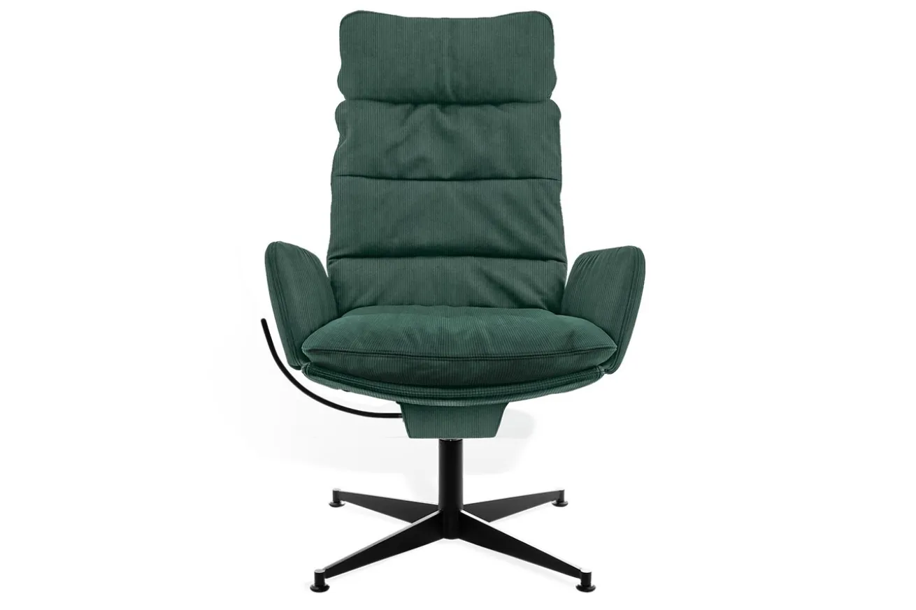 Sessel Arva Lounge Cord grün drehbar