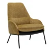 Sessel Dolly Stoff mit Leder mustard