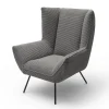 Sessel Evelin Cord dunkelgrau
