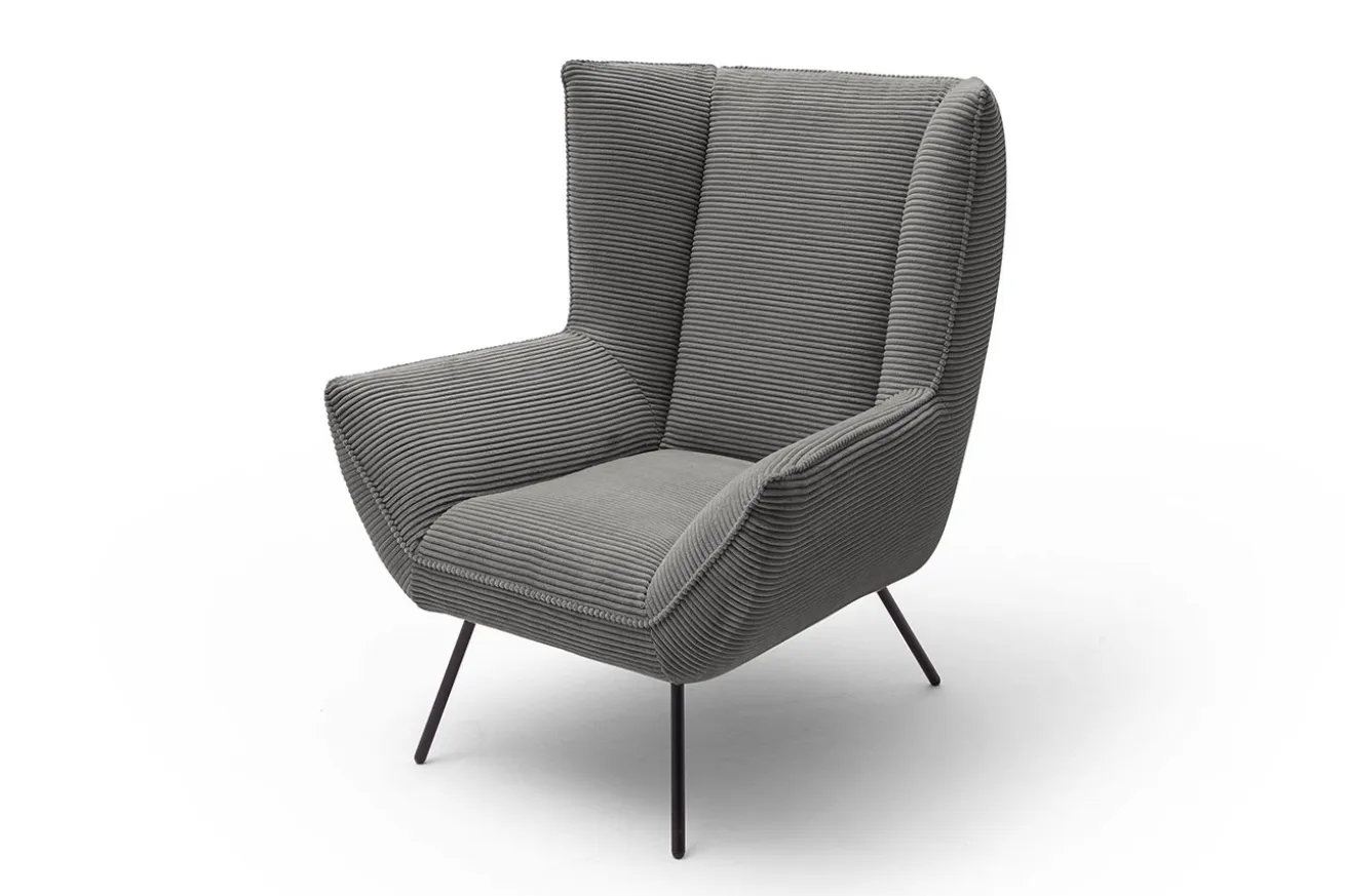 Sessel Evelin Cord dunkelgrau