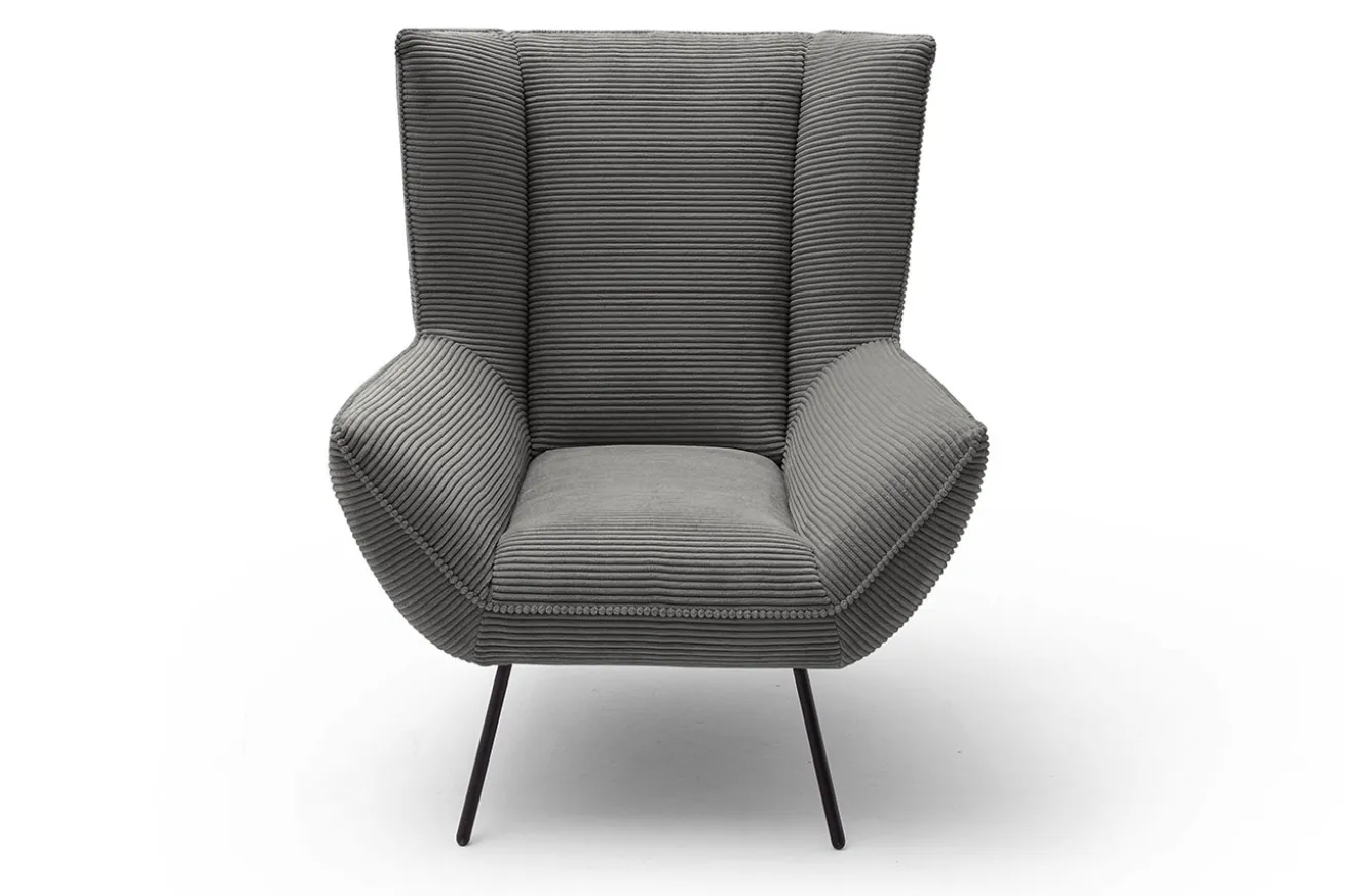 Sessel Evelin Cord dunkelgrau