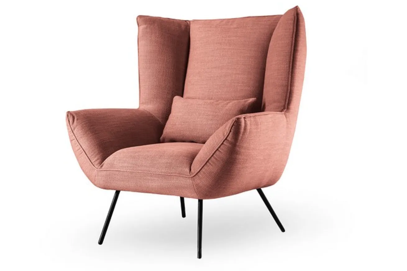 Sessel Evelin Stoff flamingo