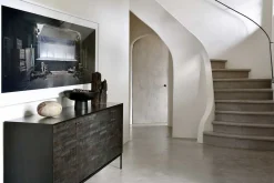 Sideboard Grooves Teak massiv B 202 cm