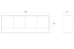 Sideboard Nordic Eiche massiv B 210 cm