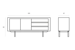 Sideboard Oak Shadow Eiche massiv B 180 cm