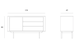 Sideboard Oak Shadow Eiche massiv B 134 cm