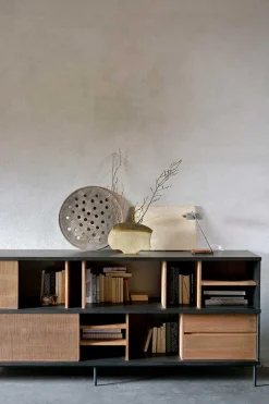 Sideboard Oscar Teak massiv B 224 cm