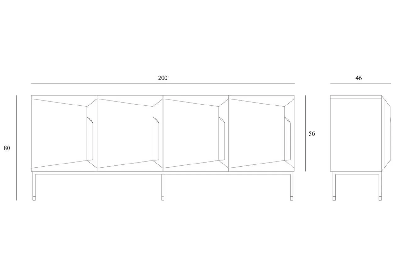 Sideboard Stairs Eiche natur B 200 cm