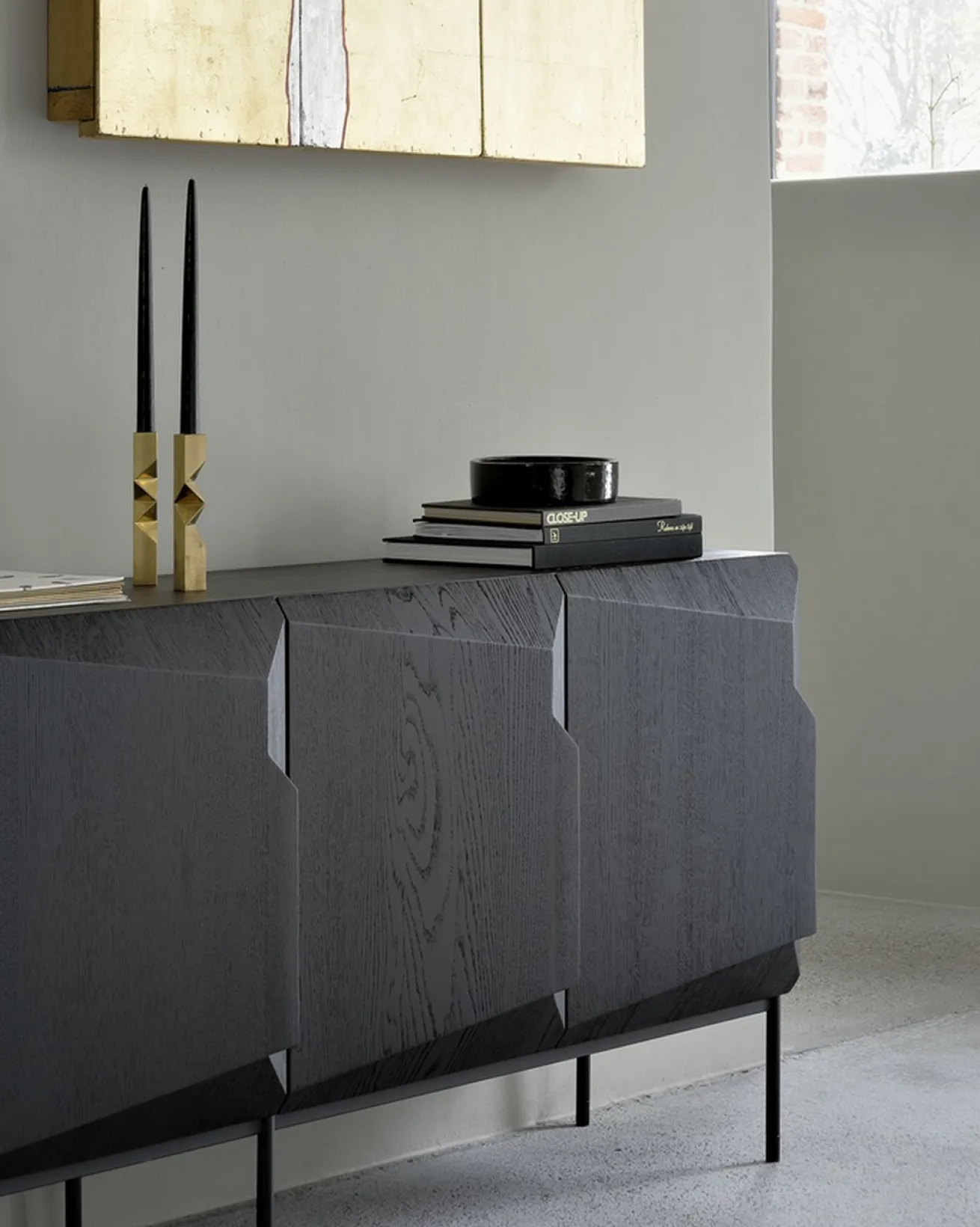 Sideboard Stairs Eiche schwarz B 150 cm