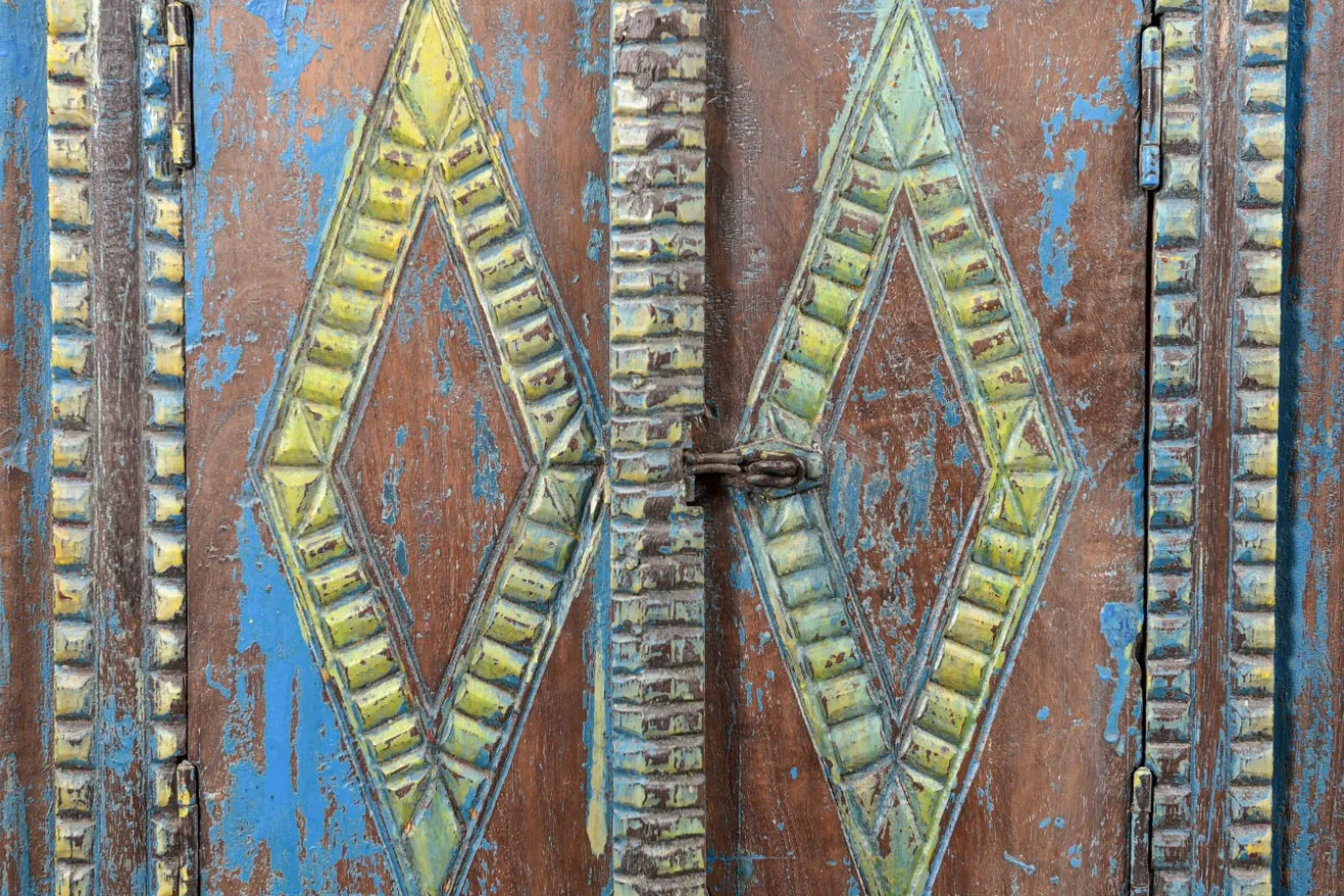Sideboard Vintage blau gelb