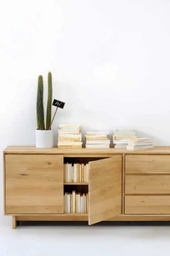 Sideboard Wave Eiche massiv B 205 cm