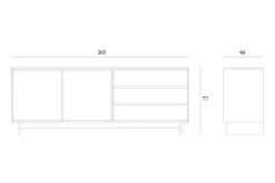 Sideboard Wave Eiche massiv B 205 cm