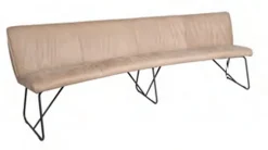 Sitzbank Betty oval Leder taupe 200 cm