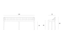 Sitzbank Spindle Eiche massiv natur