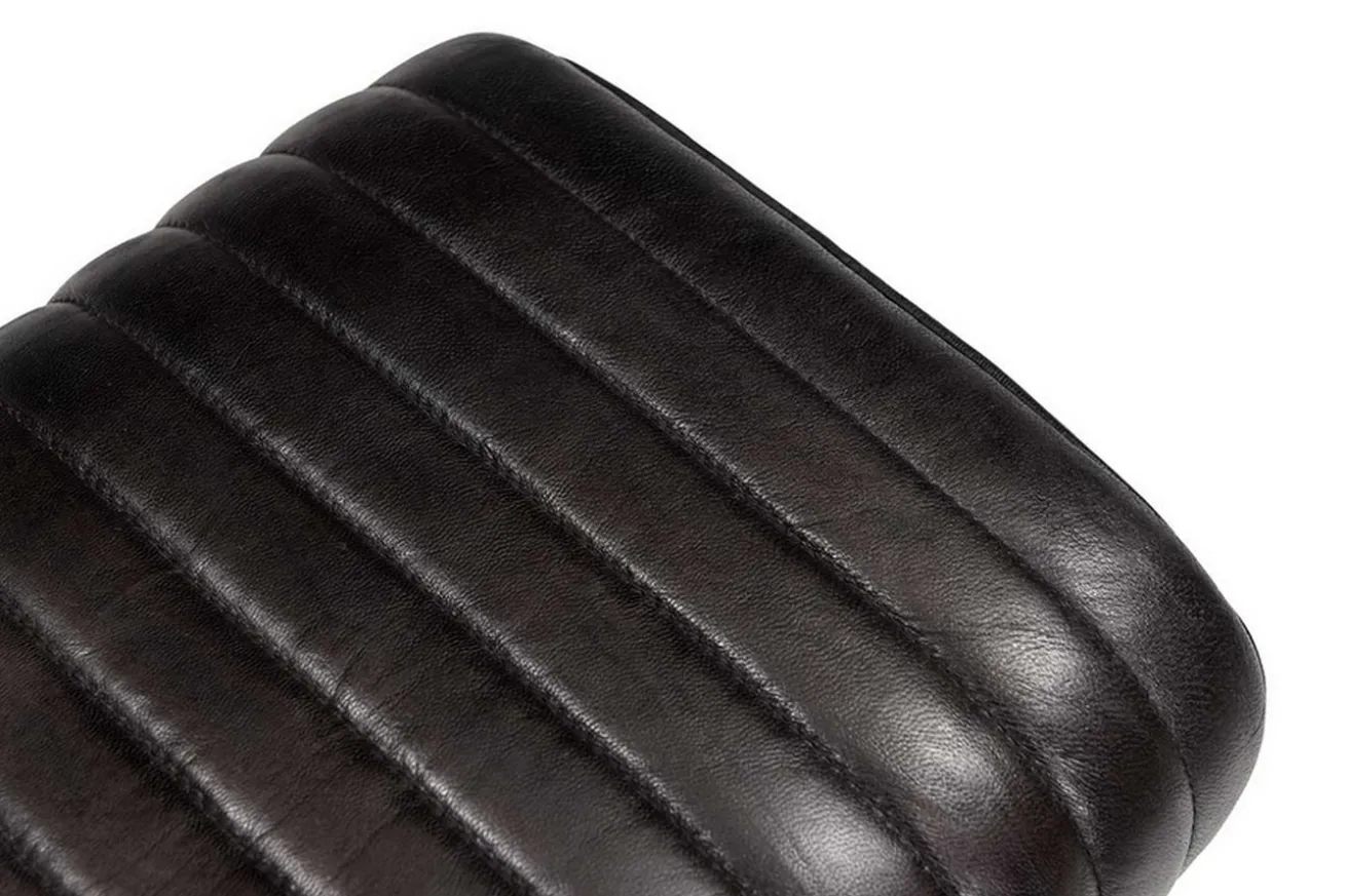 Sitzbank Vintage Leder schwarz B 87 cm