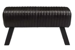 Sitzbank Vintage Leder schwarz B 87 cm
