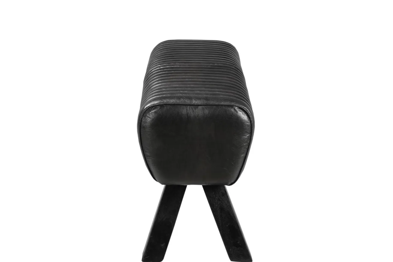 Sitzbank Vintage Leder schwarz B 87 cm