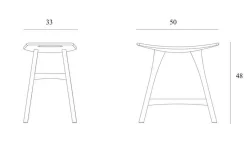 Sitzhocker Osso Eiche H 48 cm
