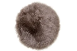 Sitzkissen Lammfell braun rund