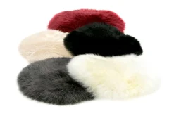 Sitzkissen Lammfell ivory rund