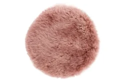 Sitzkissen Lammfell rosa rund