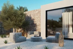 Sitzkissen Silky Outdoor rund grau