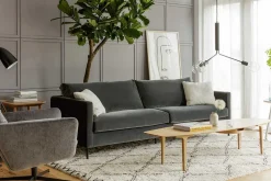 Sofa 3 Sitzer Impala Classic Samt grau
