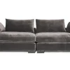 Sofa 4 Sitzer Stoff Veloursamt anthrazit