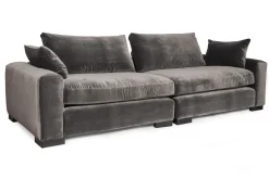 Sofa 4 Sitzer Stoff Veloursamt anthrazit